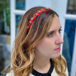 Load image into Gallery viewer, QueenMee Red Headband Red Hair Band Vintage Headband
