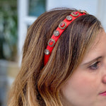 Load image into Gallery viewer, QueenMee Red Headband Red Hair Band Vintage Headband
