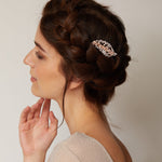 Load image into Gallery viewer, QueenMee Rose Gold Pearl Hair Clip
