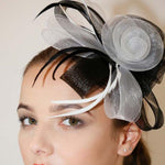 Load image into Gallery viewer, Ruby Rocks Sancha Fascinator - Black/White 
