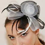 Load image into Gallery viewer, Ruby Rocks Sancha Fascinator - Black/White 
