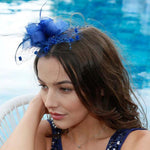 Load image into Gallery viewer, Ruby Rocks Vida Fascinator - Blue 
