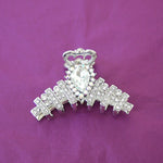 Load image into Gallery viewer, QueenMee Silver Claw Hair Clip with Diamante
