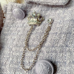 Load image into Gallery viewer, QueenMee Silver Crown Brooch with Chain
