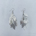 Load image into Gallery viewer, QueenMee Silver Dangly Earrings Boho Earrings Leaf
