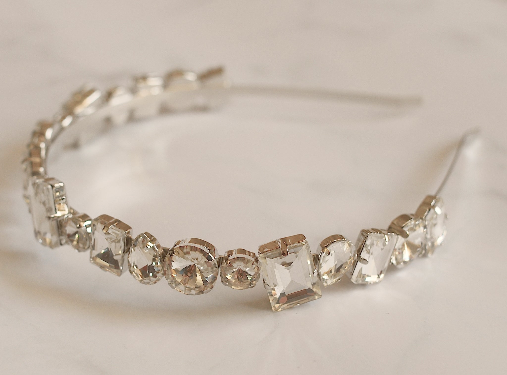 QueenMee Silver Headband with Crystal