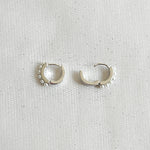 Load image into Gallery viewer, QueenMee Small Hoop Earrings Pearl Hoop Earrings
