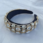 Load image into Gallery viewer, QueenMee Sparkly Headband in Black Statement Headband
