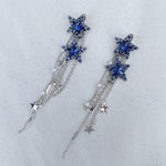 Load image into Gallery viewer, QueenMee Star Earrings Navy Blue Earrings
