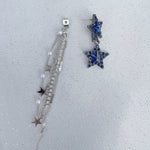 Load image into Gallery viewer, QueenMee Star Earrings Navy Blue Earrings
