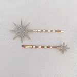 Load image into Gallery viewer, QueenMee Star Hair Clips Hair Slides Set of 2 - As Seen in Hello!
