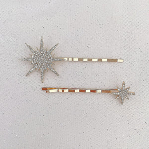 QueenMee Star Hair Clips Hair Slides Set of 2 - As Seen in Hello!