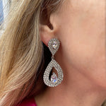 Load image into Gallery viewer, QueenMee Statement Earrings Crystal Earrings Teardrop
