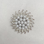 Load image into Gallery viewer, QueenMee Sunflower Brooch with Pearl and Crystal in Silver or Gold
