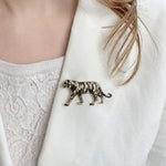 Load image into Gallery viewer, QueenMee Tiger Brooch Gold Brooch
