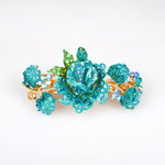 Load image into Gallery viewer, QueenMee Turquoise Flower Hair Clip
