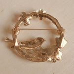 Load image into Gallery viewer, QueenMee Vintage Brooch with Bird in Enamel
