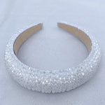 Load image into Gallery viewer, QueenMee White Headband Beaded
