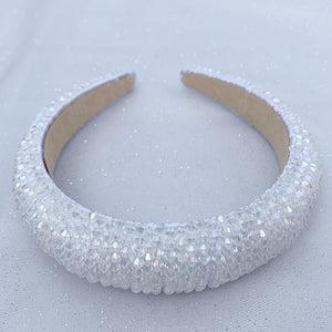 QueenMee White Headband Beaded