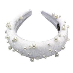 QueenMee White Pearl Headband